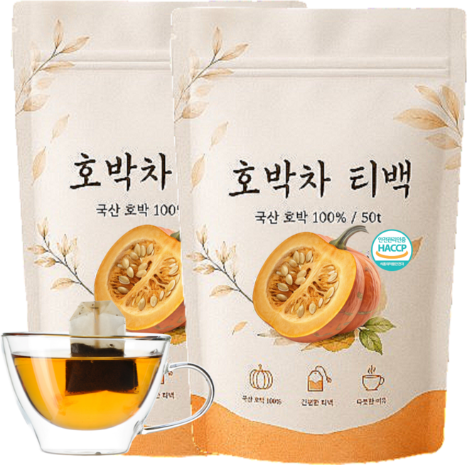 국산 늙은 호박차 삼각티백 식약청 해썹 인정, 1.5g, 3개, 50개입