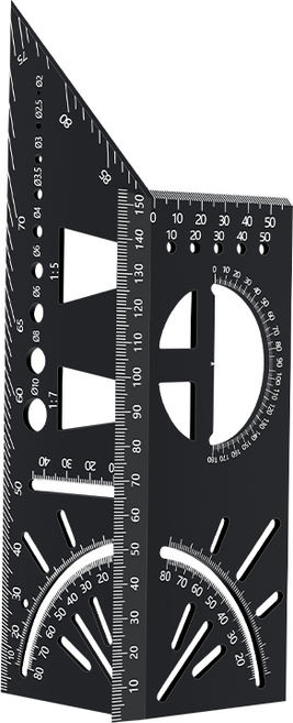 AIRAJ 각도자 구멍 위치 결정용 알루미늄 합금 재질 고경도 내식성 가벼운 무게로 휴대하기 편리 다기능으로 작업 효율 향상하는 공작실 목공용 측정 툴, 1개