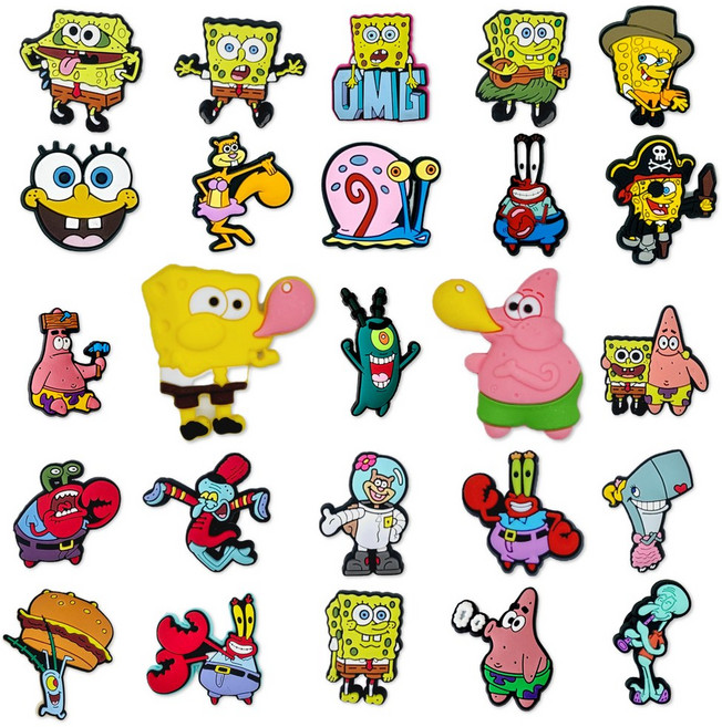 젤리포크 스폰지밥 네모 바지 징징이 뚱이 파츠 참 신발 악세사리 실내화 꾸미기 클로그