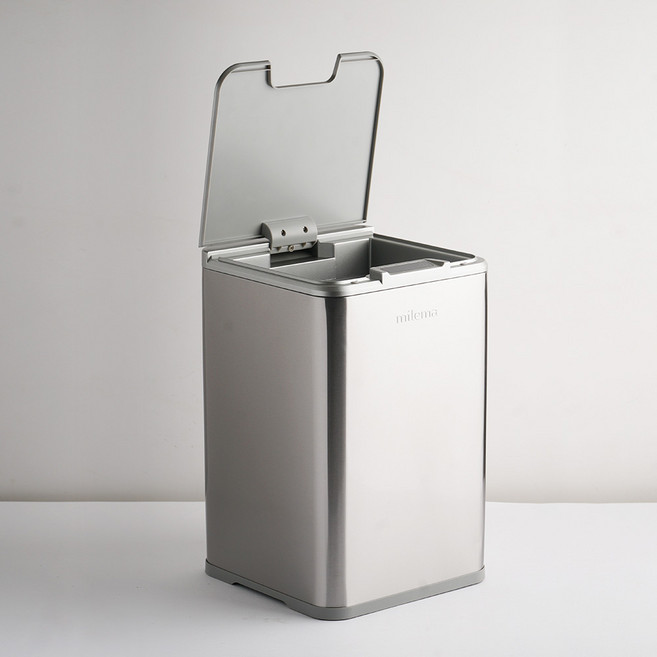 New 스텐버전 출시] 밀레마 스테인리스 스마트 자동센서 휴지통 10L 실버