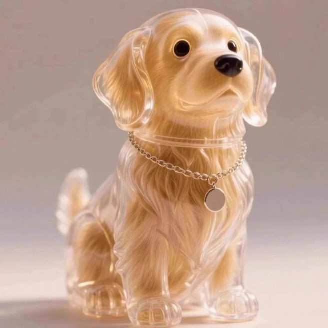 디에르니 강아지 털 보관 키링 투명 캡슐 반려견 펫로스 메모리얼 키홀더, 2개, 리트리버st