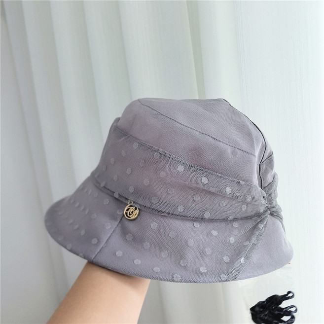 은무드 여성 초경량 도트 레이스 여름 벙거지 버킷햇 모자