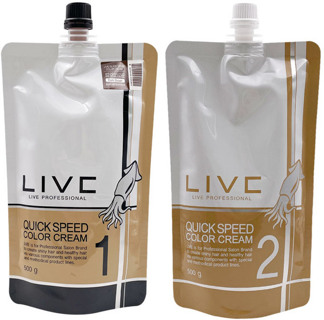 아이쉬코리아 라이브 퀵3분 스피드 칼라크림 500g 오징어먹물 새치커버, 다크브라운(S2), 1개