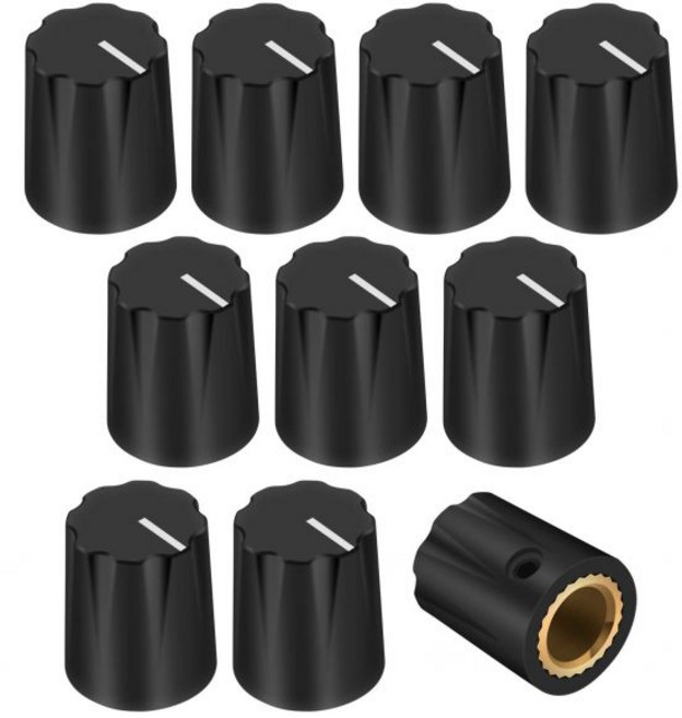 다이얼텍 10개 블랙 데이비스 1900h 클론 기타 이펙트 페달 노브 14 축 세트 스크류 앰프용 앰프 보스 볼륨 컨트롤, Knobs