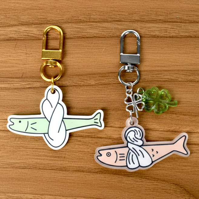 액막이명태 키링 가방 인형 열쇠고리 자동차 아크릴 키홀더 핸드폰 행운부적 선물 커플 액땜, 1. 기본형