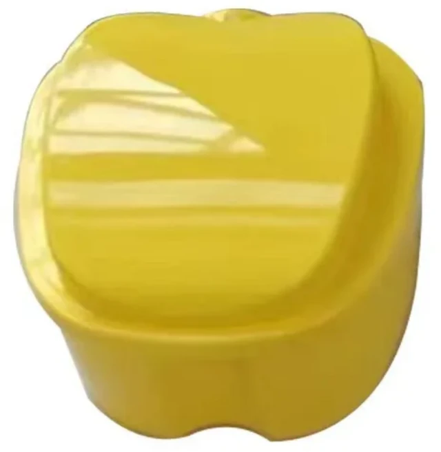 1PC 실리콘 치과 틀니 케이스 리테이너 보관 상자 교정기 마우스 가드 환기 구멍, 01 Yellow