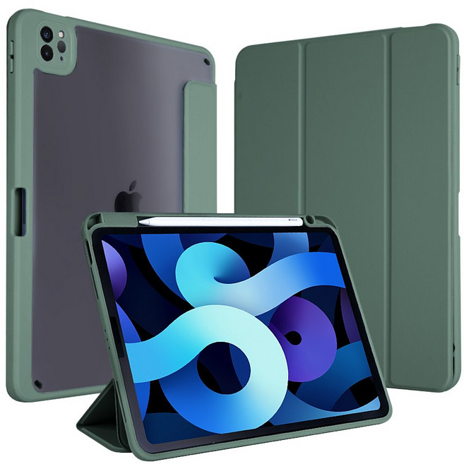 아이몰 붙였다뗐다 애플펜슬 수납 아이패드 케이스, 미드나잇그린, 1개