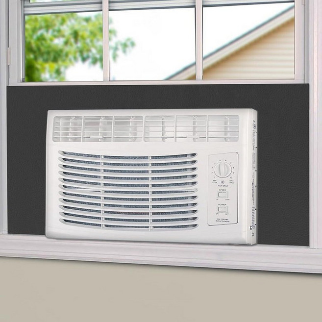 BJADE'S Window Air Conditioner Side Insulated Foam Panel Full Surround Panels Window Seal Kit Sum, Black