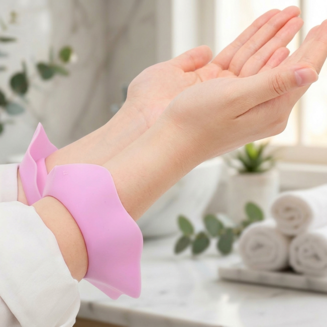 SABUDU 실리콘 세안 손목밴드, 핑크M, 1개