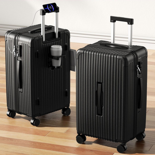 리틀앤트 패션 대용량 캐리어 20인치 24인치 28인치, 블랙