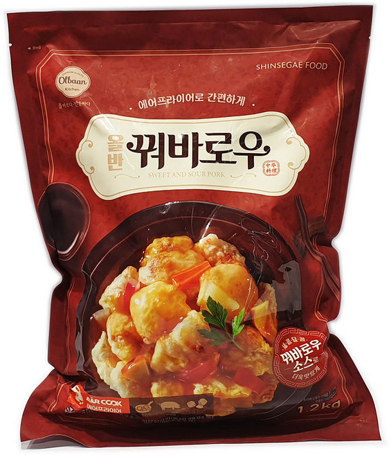 Olbaan 올반 꿔바로우 1.2kg (에어프라이어 조리 꿔바로우소스 포함), 1개