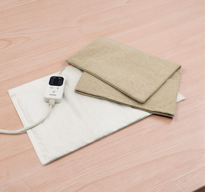 수련 찜질기 황토 허리 어깨숄 온열 전기 맥반석 데일리 타이머 베이지 온열기, 중 베이지