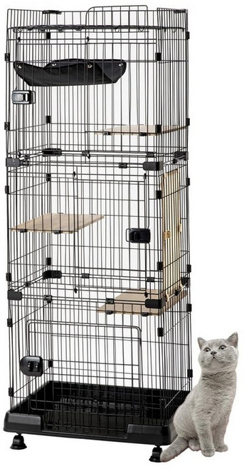 OHYAMA) 54.5 cm 아이리스 오야마(IRIS 지붕 캣 케이지 캐스터・콧수염 시트, 1개