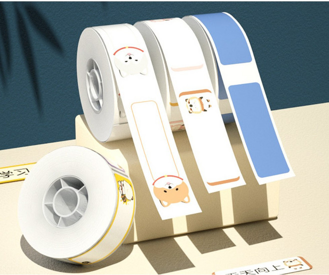 Niimbot D11 / D110 라벨프린터 라벨용지 캐릭터형 동물모양 원형 과일 말풍선 문구 물고기 발바닥 식물 인텍스 주얼리 네임택 케이블라벨 폴더 화이트 칼러 다양, A-2)화이트12X30mm 210매