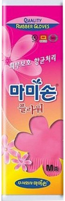 마미손 플라워 고무장갑, 중(M), 3개
