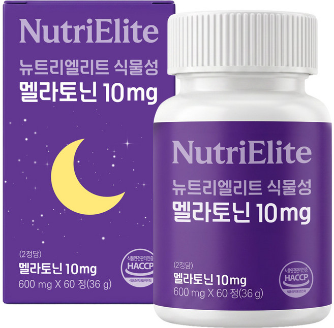 뉴트리엘리트 식물성 멜라토닌 10mg 식약청인증, 1개, 60정