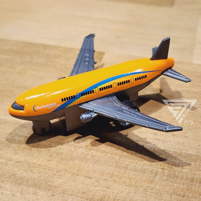 Aviation JET FLIGHT 合金迷你客機玩具 迴力飛機模型 多色可選, 橘色, 1個