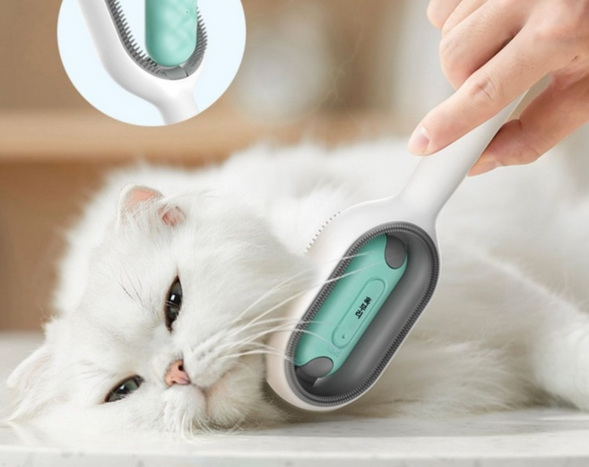 중력빗 반려견 고양이 미용브러쉬 털갈이 중력 펫 털 정리빗 애견빗 물탱크빗, 쇼트(색상랜덤), 1개