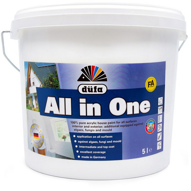 듀파 올인원 페인트 (5L) 독일 결로 방지 수용성 다용도 홈 페인트 1개, 로즈, 5L