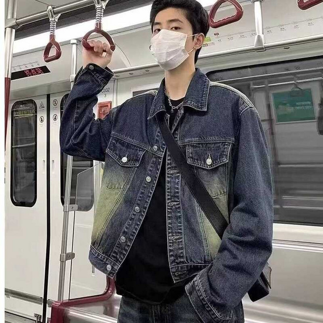 美式翻領寬鬆牛仔外套