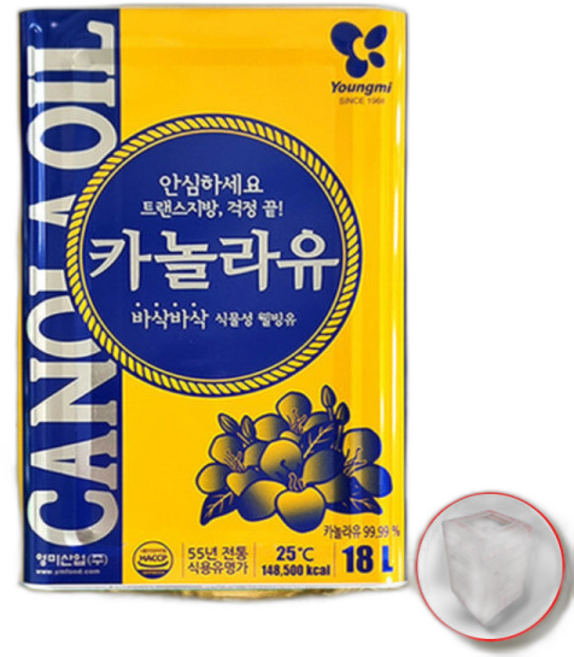 영미 카놀라유 식용유 업소용 대용량 14시 이전 주문 당일발송 / 강화포장, 1개, 18L
