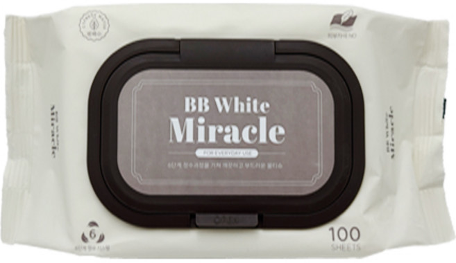 비비화이트 미라클 물티슈 100매 1개