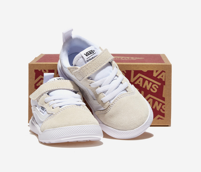 반스 키즈 울트라 레인지 66 V - 화이트 토틀러 베이비 운동화 벨크로 찍찍이 단화