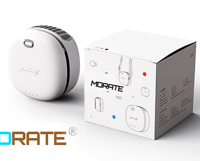 모레이트 깔끔한 휴대용 목걸이 선풍기 (화이트)