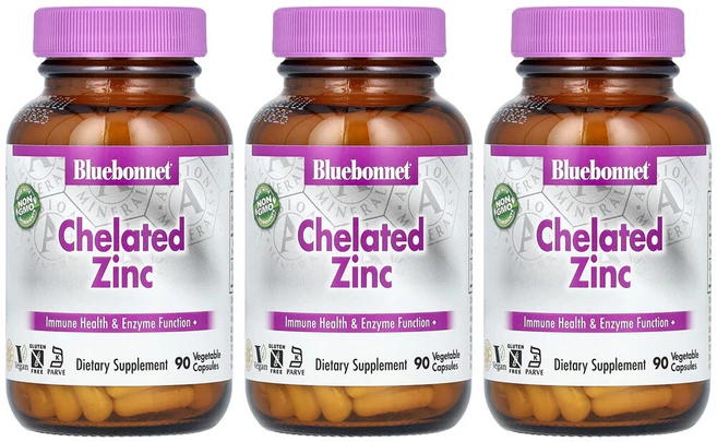 블루보넷뉴트리션 3개X 킬레이트화 아연 베지 캡슐 90정, 3개 - 쿠팡