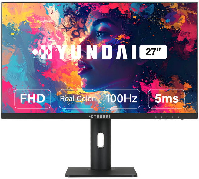 현대 HYUNDAI 27인치 FHD DP USB허브 멀티스탠드 캘리브레이션 진짜색감 무결점 시력보호 5포트 모니터 HD270KUL, 68.6cm