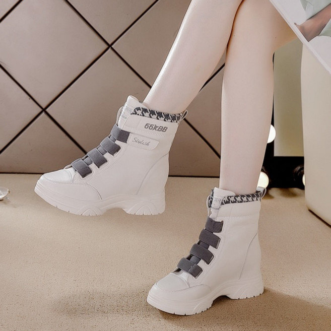 키높이 여성 캐주얼 통굽 토끼털 벨크로 패딩 부츠