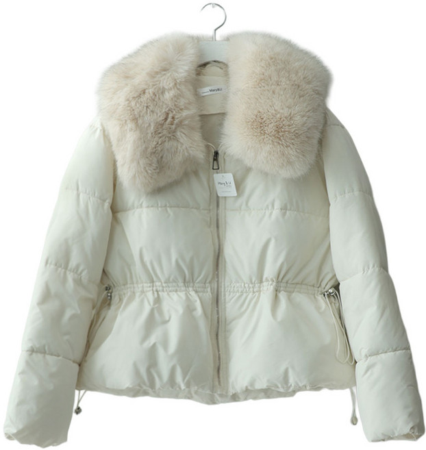 메리앤유 페이크 퍼 카라 허리 스트링 하프 패딩 점퍼 겨울 아우터