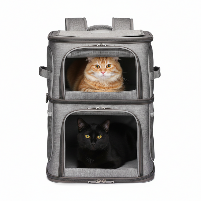 GAPINO 반려동물 이동장 백팩 고양이 강아지 산책가방 이동 가방 애견, 1개, 그레이