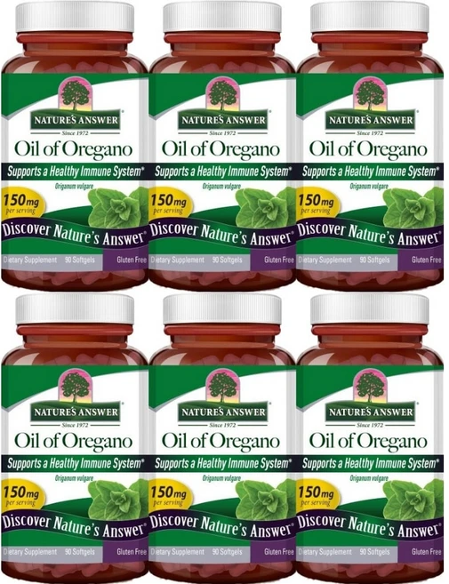 네이처스앤서 오일 오프 오레가노 150mg, 6개, 90정 - 쿠팡