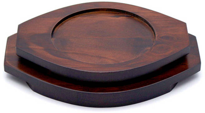 돌솥 뚝배기 나무 받침 2size, 중 145mm(190비빔기받침), 1개