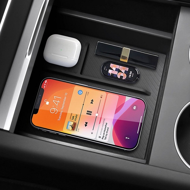 LareinaT 밀착 테슬라 콘솔 수납함 모델Y 주니퍼/모델3 하이랜드 악세사리, 검정색, 모델3 하이랜드/모델Y 주니퍼