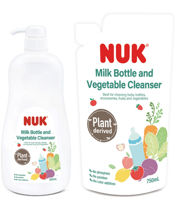 NUK 植萃奶瓶蔬果清潔液超值組 (950ml+750ml), 1個