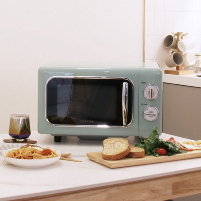 쿠잉 전자레인지 MC-RMT20A 700w 레트로디자인 민트색, 단품