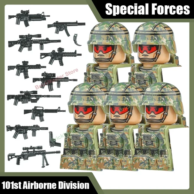 MOC 군사 특공대 빌딩 블록 러시아 영국 도시 SWAT 경찰 피규어 VDV 배낭 브릭 장난감 선물, 04 OCP