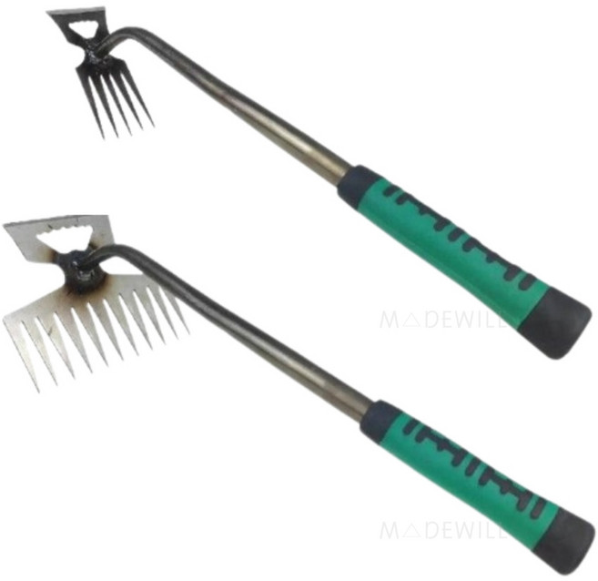 메드윌 잡초제거호미 잡초 뿌리 제초기 호미 제초호미 도구 제초용 잡초제거 갈퀴, 6발+11발세트, 1개
