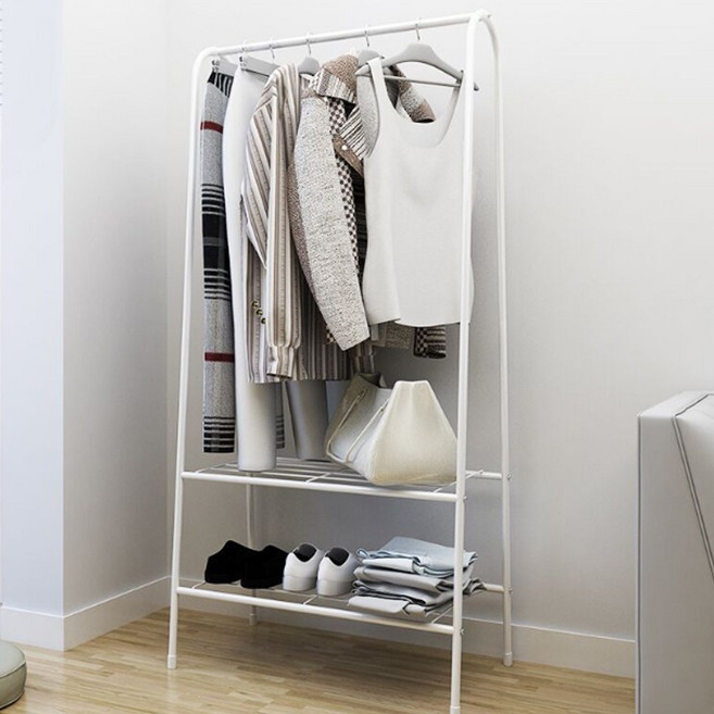 로아 스탠드 옷걸이 미니 고정식 튼튼한 바지걸이 행거, 브라운