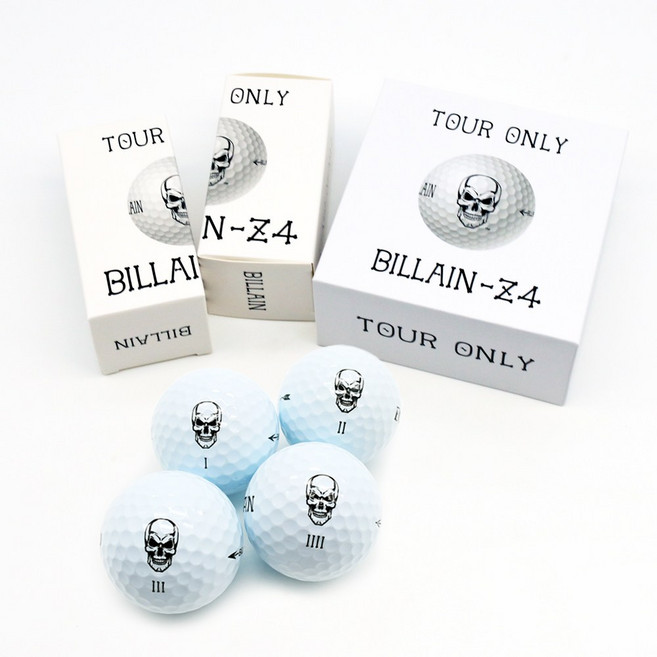 [BILLAIN] 고탄력골프공 BILLAIN-Z4 빌런-Z4 4피스 4구 타구감 비거리 최고의 골프공 선물용 전지훈련 선물세트용 대세골프공 골프빌런, 화이트, 1세트, 4개입
