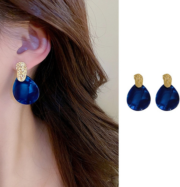 에쥬아 925은침 귀걸이 럭셔리 주름 물방울 귀걸이