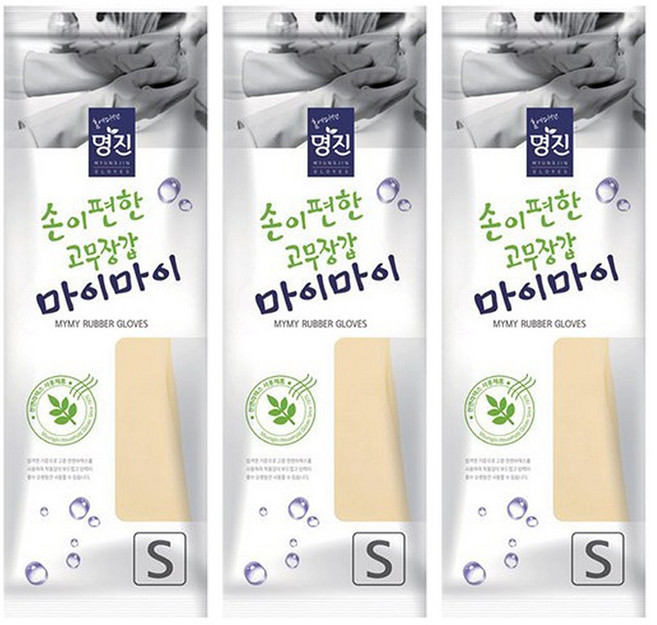 명진 마이마이 고무장갑, 아이보리, 3개
