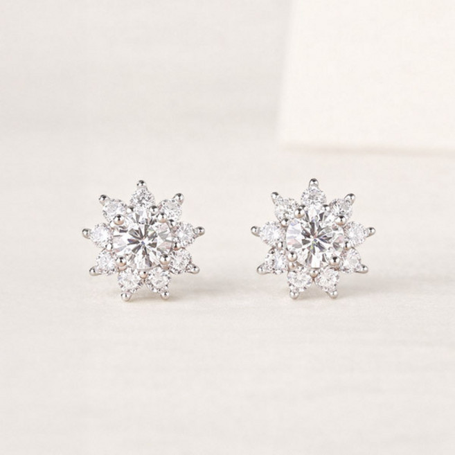 메종드쉬 모이사나이트 귀걸이 플로라 5부 눈꽃 BME027 18kGF 랩다이아 시뮬럿다이아