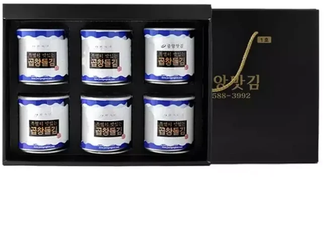 G 특별히 맛있는 곱창김 돌김 6캔 선물세트 1호, 1개
