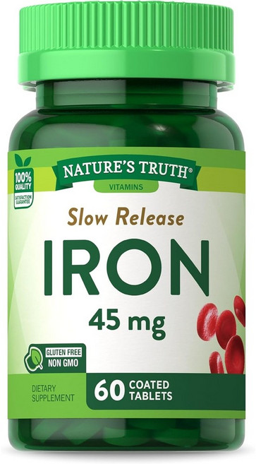 철분 아이언 아미노산 143mg 60정 2개월분 고함량 미국산 Iron, 철분 45mg  60정, 1개
