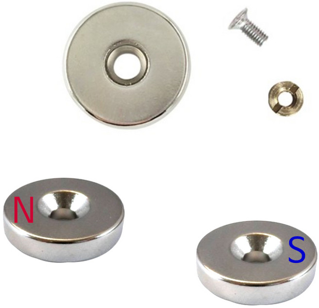 인씨네 하이셀 배달대행 오토바이 충전거치대 방수 케이스 딱판 찍판 충전패드 자가 수리용 지름 20mm 두께 5T 초강력 네오디움 사라 자석, N극과 S극 각 1개씩, 실버, 볼트길이 8mm