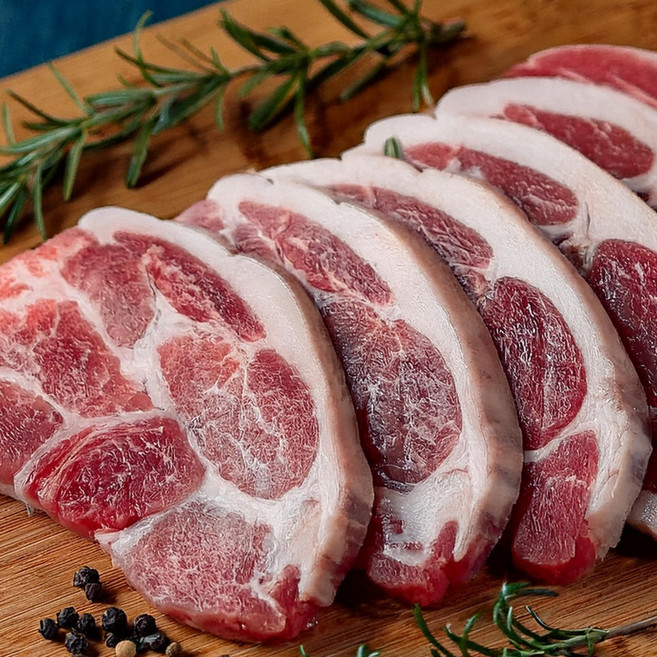 스페인 듀록 흑돼지 프리미엄 목살 2kg (18mm컷팅/구이용), 1개