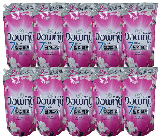 다우니 초고농축 핑크 섬유유연제 베리베리와 바닐라크림 리필, 1.6L, 10개